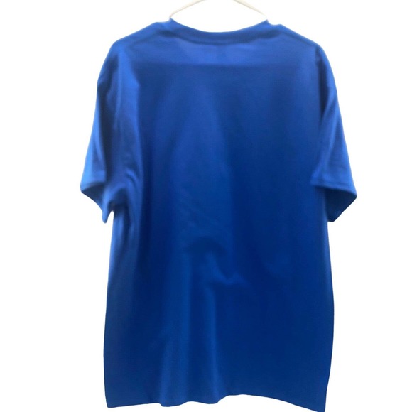 Disc Golf Shirt DISC In Hand Throwing Rainbow Vinyl Custom Logo L T-Shirt BLUE - Picture 3 of 7